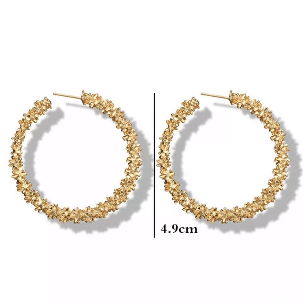 Simple Geometric Big Circle Drop Dangle Earrings - Picture 4 of 6